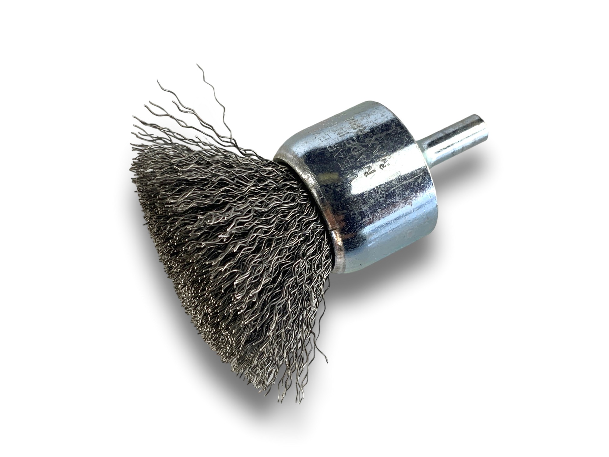 Brosse en bout sur tige | Fil ACIER 0,40 mm | Forme demi-spère | Ø 28 mm
