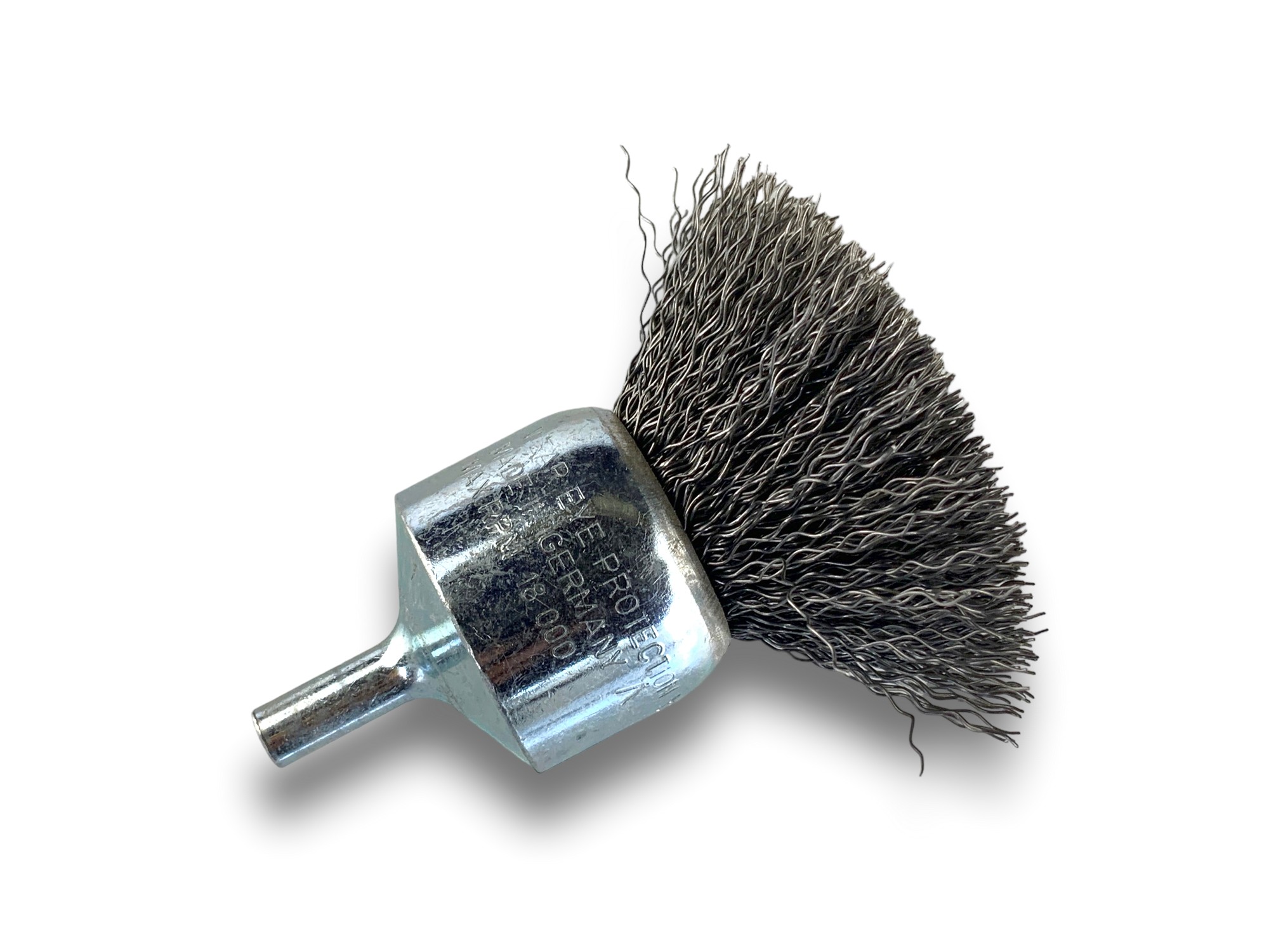 Brosse en bout sur tige | Fil ACIER 0,40 mm | Forme demi-spère | Ø 28 mm – Image 2