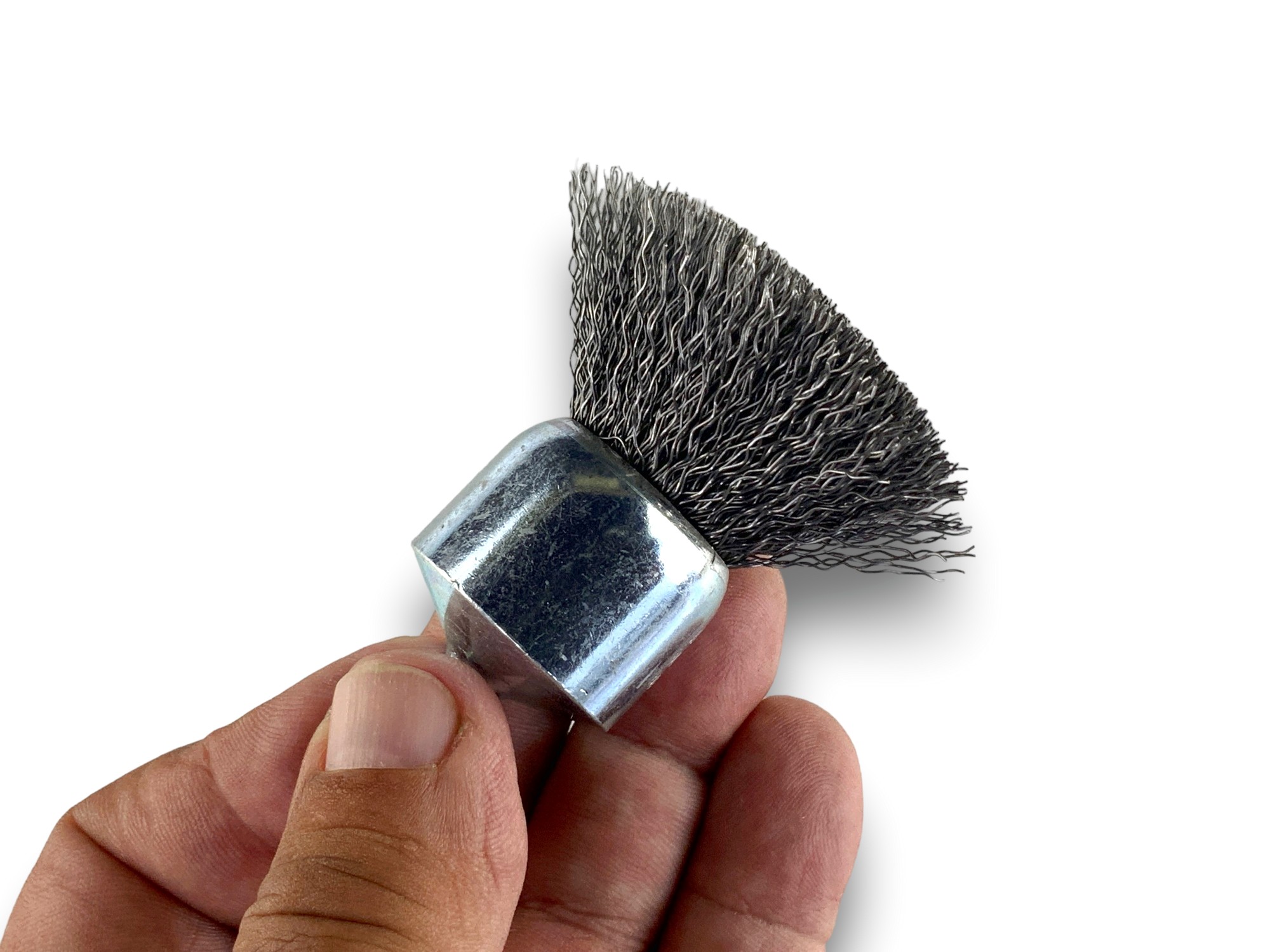 Brosse en bout sur tige | Fil ACIER 0,40 mm | Forme demi-spère | Ø 28 mm – Image 4