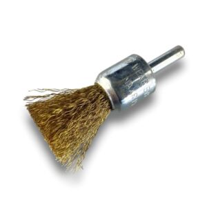 Brosse en bout sur tige | Forme pinceau | Fil LAITON souple | Diamètres variés