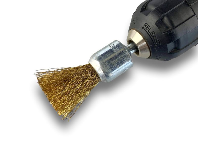 Brosse en bout sur tige | Forme pinceau | Fil LAITON souple | Diamètres variés – Image 4