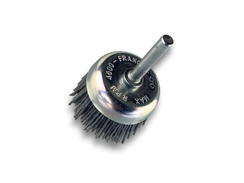 Brosse Circulaire sur Tige | NYLON abrasif grain 120 | Diamètres variés