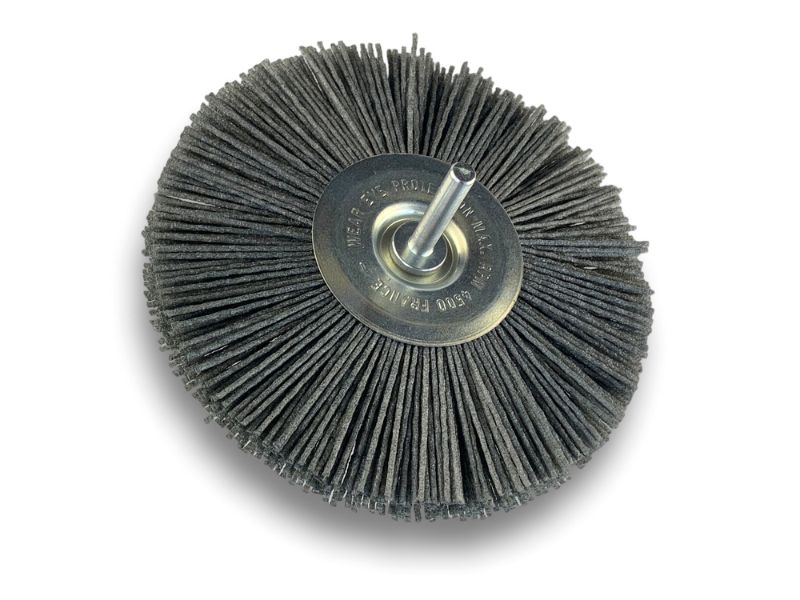 Brosse circulaire sur tige Ø 120 mm 1/2/3 rangs | NYLON abrasif grain 80