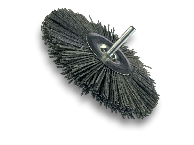Brosse circulaire sur tige Ø 120 mm 1/2/3 rangs | NYLON abrasif grain 80 – Image 2