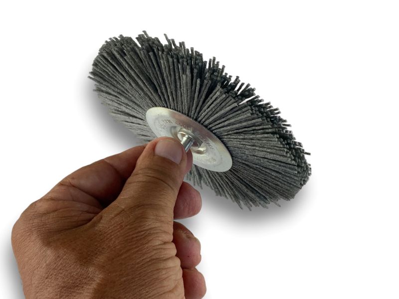Brosse circulaire sur tige Ø 120 mm 1/2/3 rangs | NYLON abrasif grain 80 – Image 4