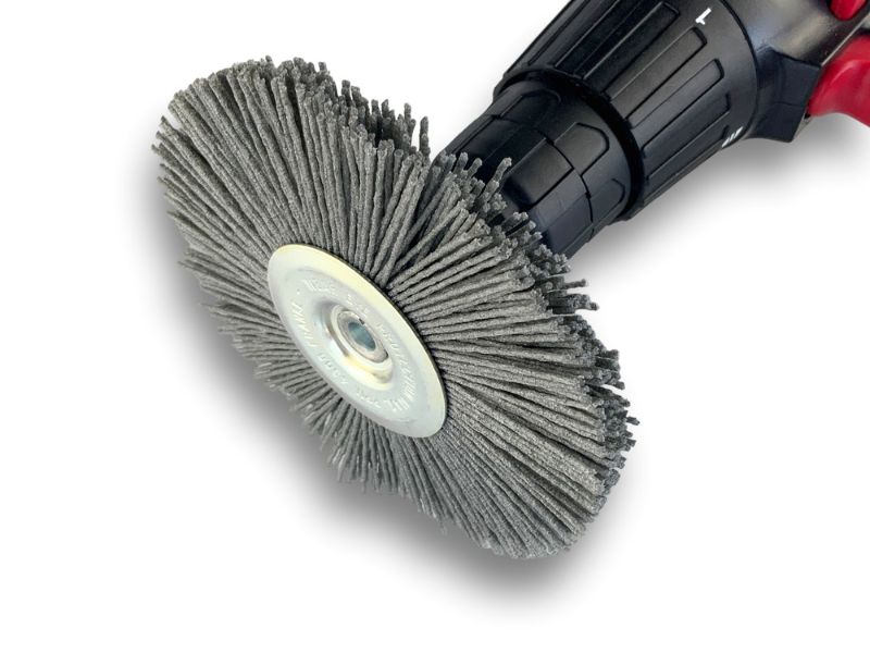 Brosse circulaire sur tige Ø 120 mm 1/2/3 rangs | NYLON abrasif grain 80 – Image 5