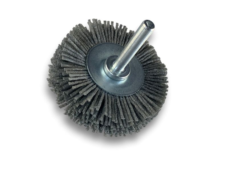 Brosse circulaire sur tige Ø 60 mm 1/2/3 rangs | NYLON abrasif grain 80