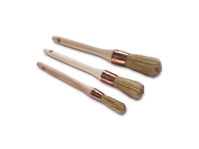 Lot Pinceaux de pouce - Brosse ronde soie blanche - Peinture rénovation volets moulure plinthe