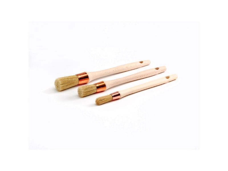 Lot Pinceaux de pouce - Brosse ronde soie blanche - Peinture rénovation volets moulure plinthe – Image 2
