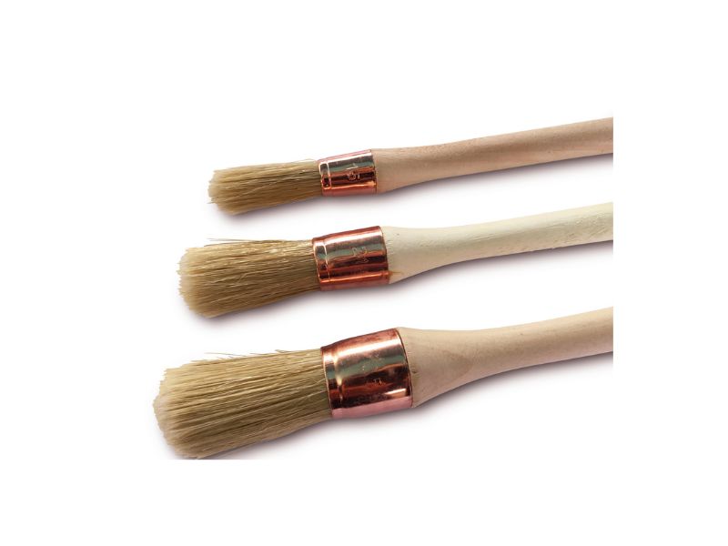 Lot Pinceaux de pouce - Brosse ronde soie blanche - Peinture rénovation volets moulure plinthe – Image 3