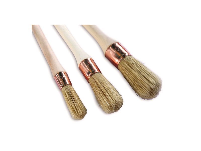 Lot Pinceaux de pouce - Brosse ronde soie blanche - Peinture rénovation volets moulure plinthe – Image 4