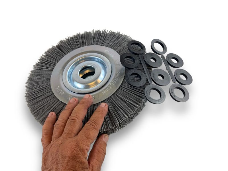 Brosse Circulaire touret Nylon | Abrasif grain 80 | Ø 250 mm | 1 à 3 rangs – Image 3