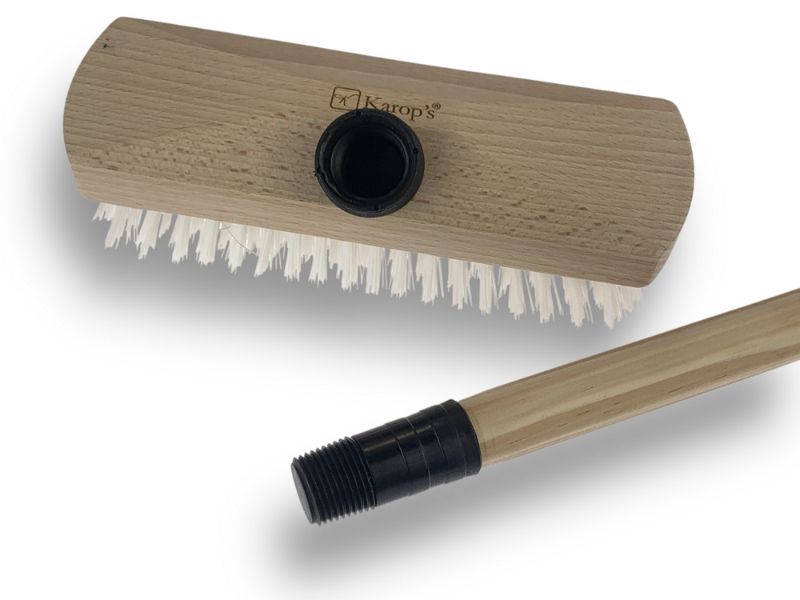 Balai brosse lave-pont Nylon blanc | Sortie 30 mm | Haute qualité KAROP'S