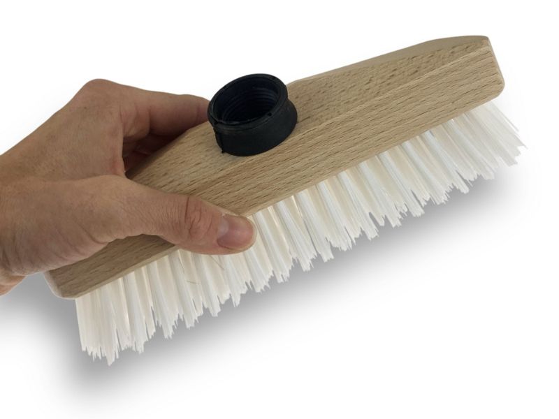 Balai brosse lave-pont Nylon blanc | Sortie 30 mm | Haute qualité KAROP'S – Image 3