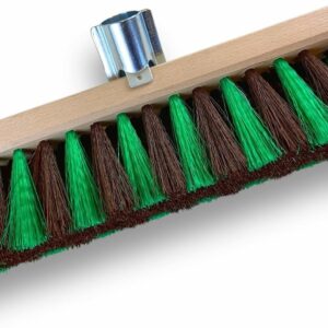 Balais de jardinage cantonniers 32 cm en Fibre synthétique zébrée marron et verte - quantite-x1, Sans manche