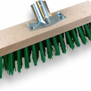 Balais de jardinage cantonnier 32 cm en fibre PVC verte résistante | Sortie 90 mm - quantite-x1, Sans manche